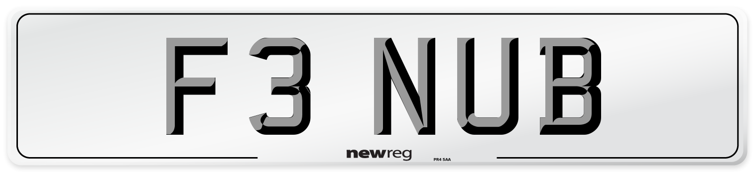 F3 NUB Number Plate from New Reg